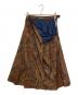 中古・古着 Burberry's (バーバリーズ) ペイズリー柄ウールレトロスカート ネイビー×ブラウン サイズ:9：4500円