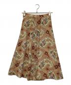 Burberry'sバーバリー）の古着「ペイズリー柄レトロスカート」｜ベージュ
