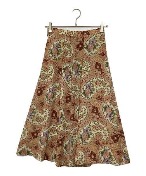 Burberry's（バーバリー）Burberry's (バーバリーズ) ペイズリー柄レトロスカート ベージュ サイズ:9の古着・服飾アイテム