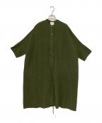 YUNIユニ）の古着「シャツワンピース」｜グリーン