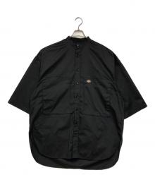 MAISON SPECIAL×Dickies（メゾンスペシャル×ディッキーズ）の古着「エクストラプライムオーバーショートスリーブバンドカラーシャツ」｜ブラック