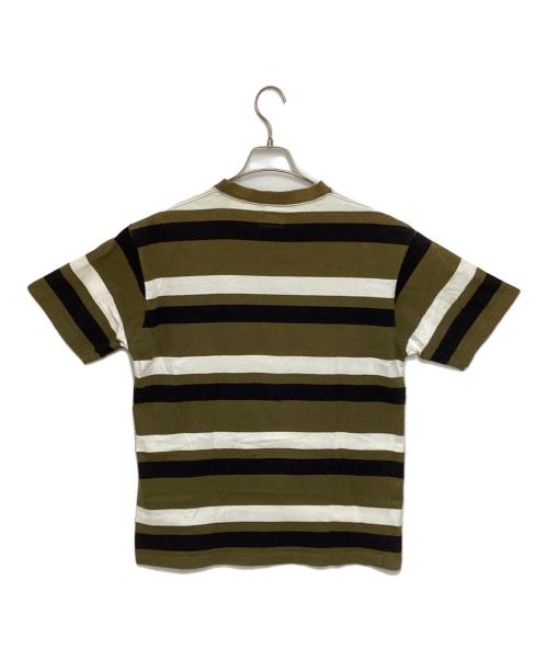 stussy（ステューシー）stussy (ステューシー) ボーダーTシャツ ネイビー×カーキ サイズ:Mの古着・服飾アイテム