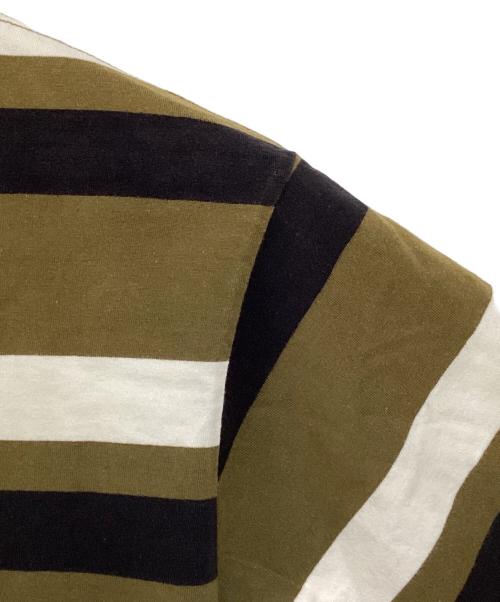 stussy（ステューシー）stussy (ステューシー) ボーダーTシャツ ネイビー×カーキ サイズ:Mの古着・服飾アイテム