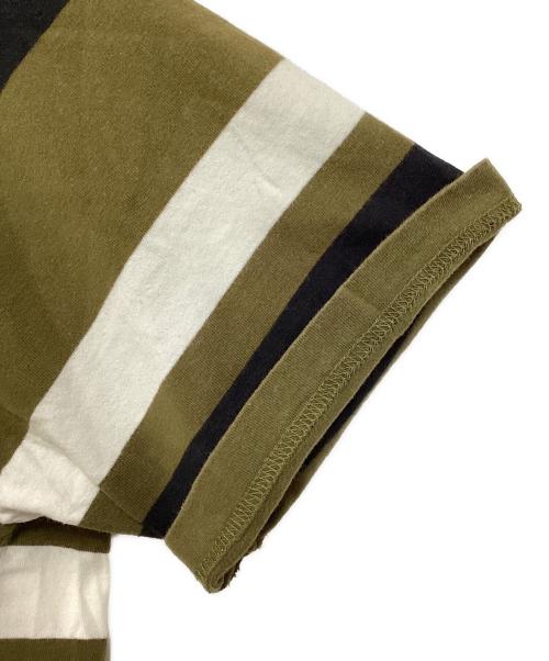 stussy（ステューシー）stussy (ステューシー) ボーダーTシャツ ネイビー×カーキ サイズ:Mの古着・服飾アイテム