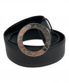 BVLGARIブルガリ）の古着「サークルロゴ ウィークエンド ベルト」｜ブラック