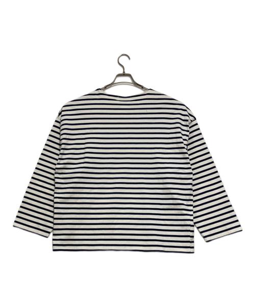 MARKA（マーカ）MARKA (マーカ) BASQUE SHIRT ORGANIC COTTON（バスクシャツオーガニックコットン） ホワイト×ネイビー サイズ:１の古着・服飾アイテム