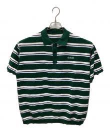NOUNLESS（ナウンレス）の古着「NL Border Grunge Big Polo Knit」｜グリーン