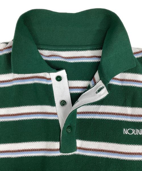 NOUNLESS（ナウンレス）NOUNLESS (ナウンレス) NL Border Grunge Big Polo Knit グリーン サイズ:2の古着・服飾アイテム