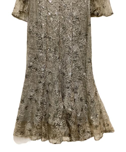 LeJa（レジャ）LeJa (レジャ) スパンコール花柄パフスリーブマーメイドワンピースドレス グレー サイズ:1の古着・服飾アイテム