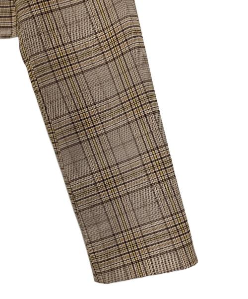 Noble（ノーブル）Noble (ノーブル) チェックショートピークドジャケット ブラウン サイズ:38の古着・服飾アイテム