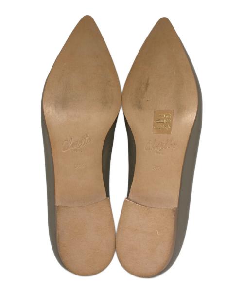 chatelles（シャテル）chatelles (シャテル) フラットパンプス グレー サイズ:38 1/2の古着・服飾アイテム