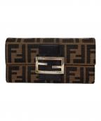 FENDIフェンディ）の古着「ズッカ柄長財布」｜ブラウン