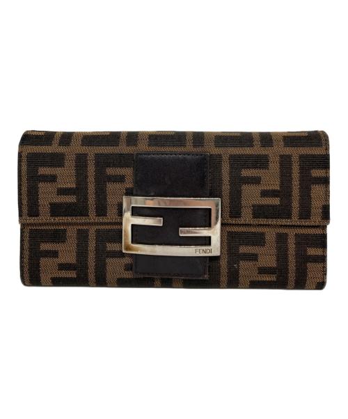 FENDI（フェンディ）FENDI (フェンディ) ズッカ柄長財布 ブラウンの古着・服飾アイテム