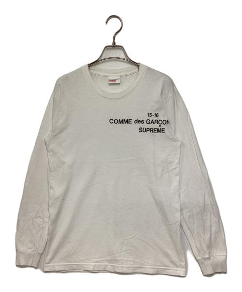 SUPREME（シュプリーム）SUPREME (シュプリーム) COMME des GARCONS SHIRT (コムデギャルソンシャツ) コラボプリントカットソー ホワイト サイズ:Sの古着・服飾アイテム
