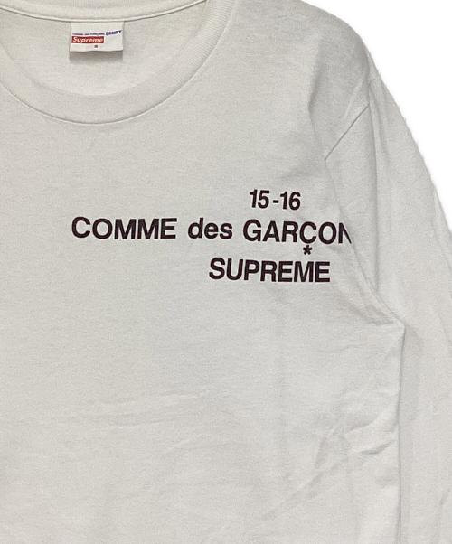 SUPREME（シュプリーム）SUPREME (シュプリーム) COMME des GARCONS SHIRT (コムデギャルソンシャツ) コラボプリントカットソー ホワイト サイズ:Sの古着・服飾アイテム
