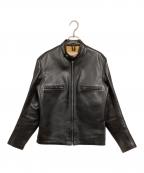 ADDICT CLOTHES×NEW VINTAGEアディクト クローズ×ニュービンテージ）の古着「ホースレハイド シングルライダースジャケット」｜ブラック