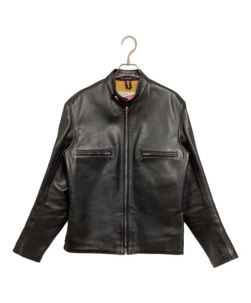 ADDICT CLOTHES（アディクト クローズ）ADDICT CLOTHES (アディクト クローズ) NEW VINTAGE (ニュービンテージ) ホースレハイド シングルライダースジャケット ブラック サイズ:38の古着・服飾アイテム