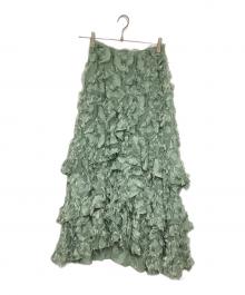 UNITED ARROWS（ユナイテッドアローズ）の古着「フリンジフレアスカート」｜グリーン