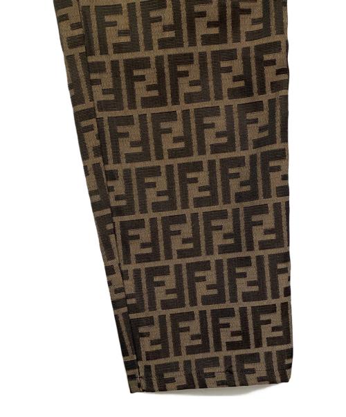FENDI JEANS（フェンディ ジーンズ）FENDI jeans (フェンディ ジーンズ) ズッカ柄 テーパードパンツ ブラウン×ブラック サイズ:43の古着・服飾アイテム