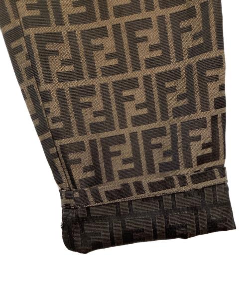 FENDI JEANS（フェンディ ジーンズ）FENDI jeans (フェンディ ジーンズ) ズッカ柄 テーパードパンツ ブラウン×ブラック サイズ:43の古着・服飾アイテム