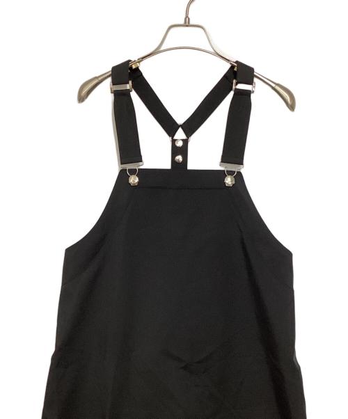 THE RERACS（ザ リラクス）THE RERACS (ザ リラクス) シンセティックレザーエプロンドワンピース ブラック サイズ:36の古着・服飾アイテム