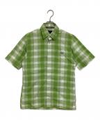 FRED PERRYフレッドペリー）の古着「S/Sチェックシャツ」｜グリーン×ホワイト