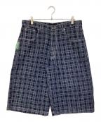 coldcultureコールドカルチャー）の古着「GRID JORTS」｜グレー×ネイビー