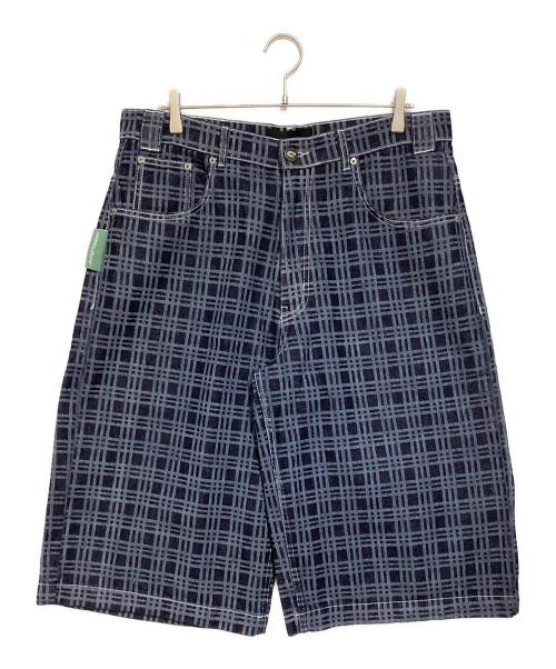 coldculture（コールドカルチャー）coldculture (コールドカルチャー) GRID JORTS グレー×ネイビー サイズ:XLの古着・服飾アイテム