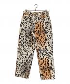 stussyステューシー）の古着「STENCIL CANVAS BIG OL JEANS」｜オレンジ×ホワイト