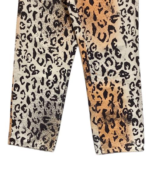 stussy（ステューシー）stussy (ステューシー) STENCIL CANVAS BIG OL JEANS オレンジ×ホワイト サイズ:W30の古着・服飾アイテム