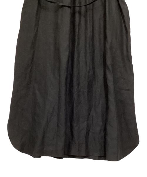 HYKE（ハイク）HYKE (ハイク) BALLOON SLEEVE DRESS リネン ロングワンピース ブラック サイズ:1の古着・服飾アイテム