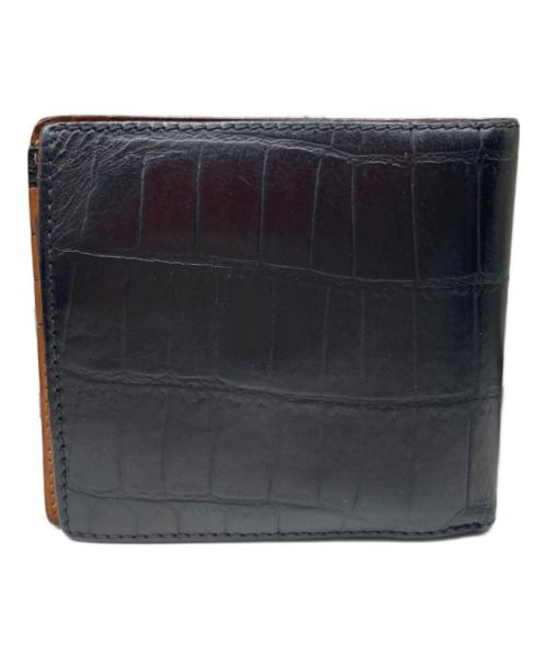 Felisi（フェリージ）Felisi (フェリージ) エンボスレザー2つ折り財布 ブラックの古着・服飾アイテム