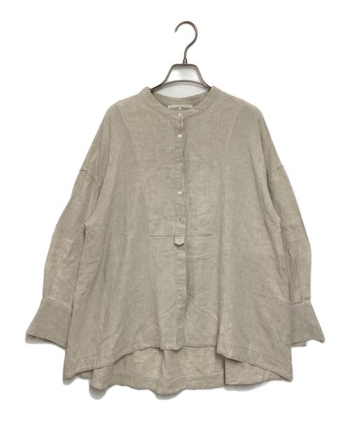 BEARDSLEY（ビアズリー）BEARDSLEY (ビアズリー) リネン混ブザムシャツ ベージュ サイズ:Fの古着・服飾アイテム
