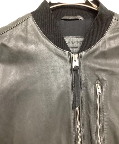 ALL SAINTS（オールセインツ）ALL SAINTS (オールセインツ) シープレザーブルゾン ブラック サイズ:Mの古着・服飾アイテム