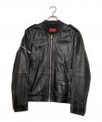 HUGO BOSSヒューゴ ボス）の古着「シープレザージャケット」｜ブラック