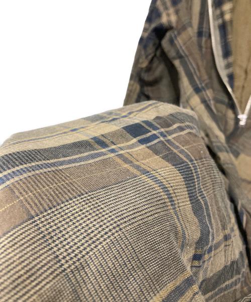 Y's（ワイズ）Y's (ワイズ) TWILL CHECKED RAGLAN A LINE DRESS イエロー×ブラック サイズ:1の古着・服飾アイテム