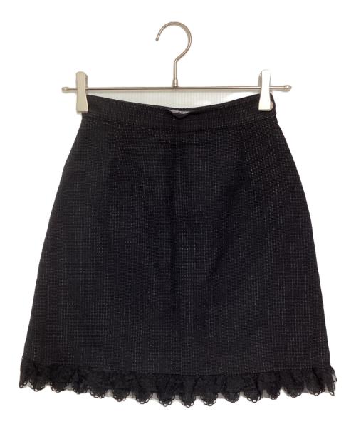 VERSACE（ヴェルサーチェ）VERSACE (ヴェルサーチェ) オールドメデューサボタンミニスカート ブラック サイズ:26/40の古着・服飾アイテム