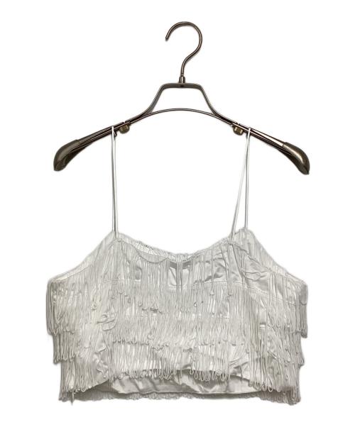 yo BIOTOP（ヨー ビオトープ）yo BIOTOP (ヨー ビオトープ) fringe top ビスチェ ホワイト サイズ:FREEの古着・服飾アイテム