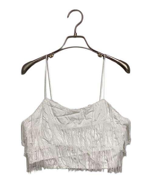yo BIOTOP（ヨー ビオトープ）yo BIOTOP (ヨー ビオトープ) fringe top ビスチェ ホワイト サイズ:FREEの古着・服飾アイテム