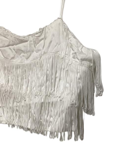 yo BIOTOP（ヨー ビオトープ）yo BIOTOP (ヨー ビオトープ) fringe top ビスチェ ホワイト サイズ:FREEの古着・服飾アイテム