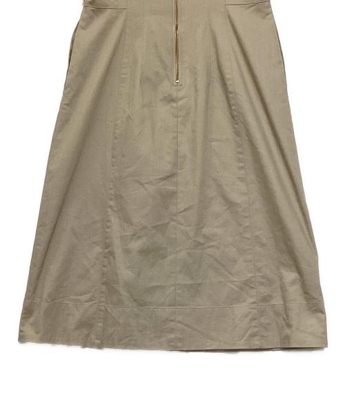 BLUE LABEL CRESTBRIDGE（ブルーレーベルクレストブリッジ）BLUE LABEL CRESTBRIDGE (ブルーレーベルクレストブリッジ) ライトスラブシャンブレーボリュームスリーブドレス ベージュ サイズ:36の古着・服飾アイテム