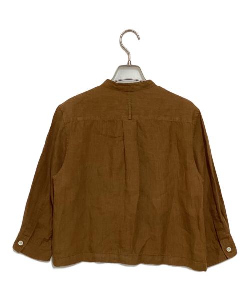 MARGARET HOWELL（マーガレットハウエル）MARGARET HOWELL (マーガレットハウエル) リネンクロップドシャツ ブラウン サイズ:1の古着・服飾アイテム