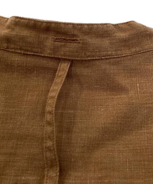 MARGARET HOWELL（マーガレットハウエル）MARGARET HOWELL (マーガレットハウエル) リネンクロップドシャツ ブラウン サイズ:1の古着・服飾アイテム