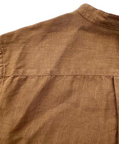 MARGARET HOWELL（マーガレットハウエル）MARGARET HOWELL (マーガレットハウエル) リネンクロップドシャツ ブラウン サイズ:1の古着・服飾アイテム