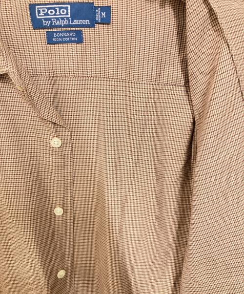 POLO RALPH LAUREN（ポロ・ラルフローレン）POLO RALPH LAUREN (ポロ・ラルフローレン) オープンカラーシャツ ベージュ×ブラウン サイズ:Mの古着・服飾アイテム