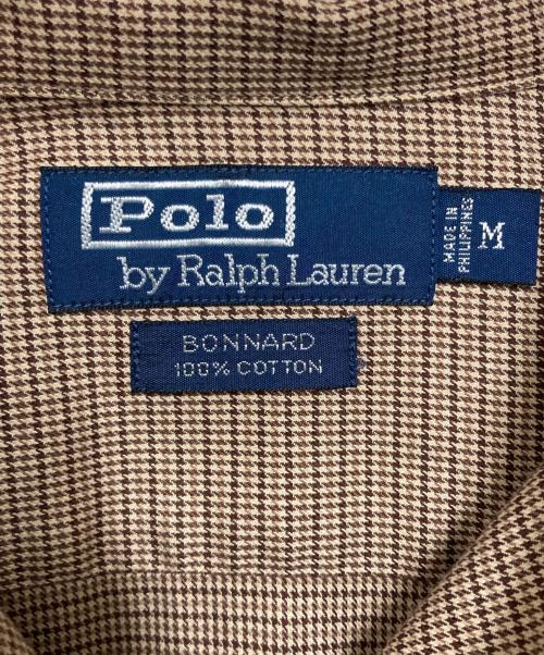 POLO RALPH LAUREN（ポロ・ラルフローレン）POLO RALPH LAUREN (ポロ・ラルフローレン) オープンカラーシャツ ベージュ×ブラウン サイズ:Mの古着・服飾アイテム