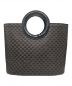 CELINEセリーヌ）の古着「ヴィンテージ マカダム ブラゾン トリオンフ ミニハンドバッグ」｜ブラウン×ブラック