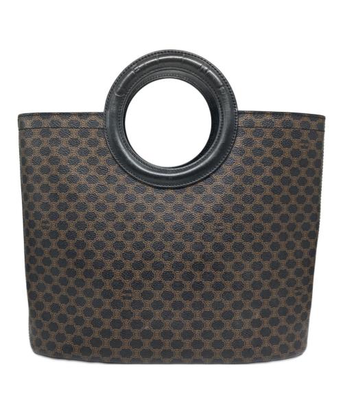 CELINE（セリーヌ）CELINE (セリーヌ) ヴィンテージ マカダム ブラゾン トリオンフ ミニハンドバッグ ブラウン×ブラックの古着・服飾アイテム