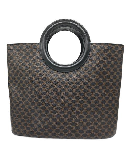 CELINE（セリーヌ）CELINE (セリーヌ) ヴィンテージ マカダム ブラゾン トリオンフ ミニハンドバッグ ブラウン×ブラックの古着・服飾アイテム