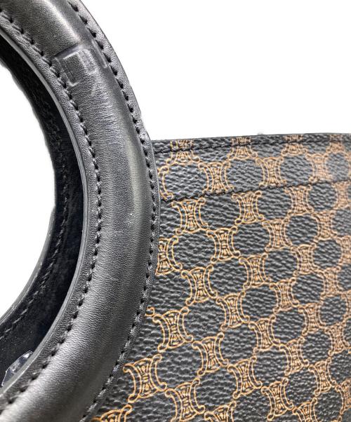 CELINE（セリーヌ）CELINE (セリーヌ) ヴィンテージ マカダム ブラゾン トリオンフ ミニハンドバッグ ブラウン×ブラックの古着・服飾アイテム